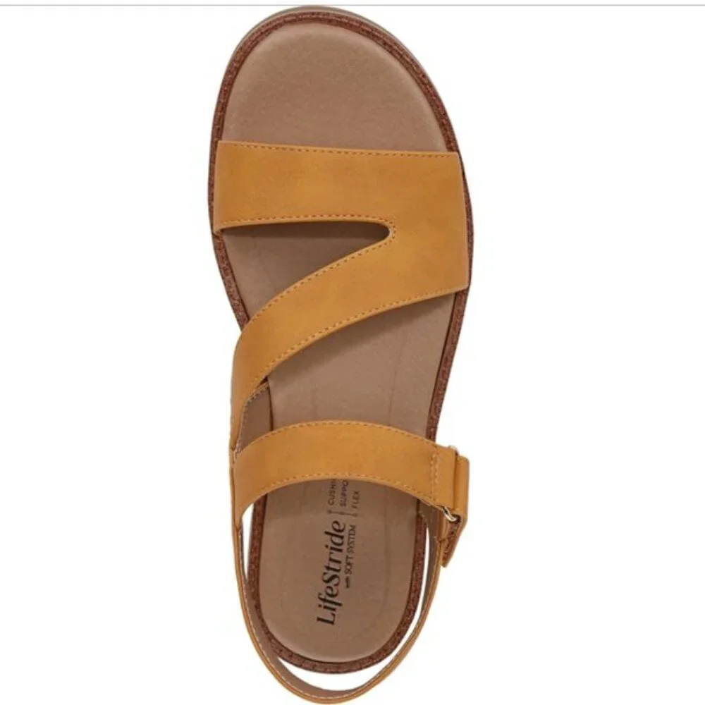 NIB LifeStride Women’s Waverly Sandal – Inca Gold, Size 8W